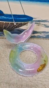 ห่วงยางเป่าลม กลิตเตอร์หางปลา+มือจับ 70Cm. (ถุง) SY-A2177