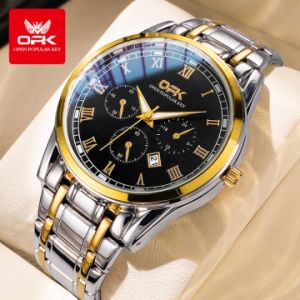 OPK  jam tangan pria original asli anti air kalender  dewasa 2024 bisnis jam tangan cowok  stainless steel