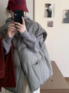 Womens down Cotton Vest 2025 New Autumn Winter Small Size Sleeveless Shoulder Pad Outerwear Stand Collar Vest Wear