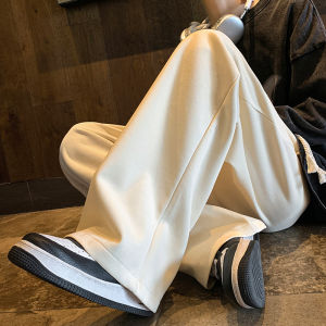 JIARONG | White Mens Straight Loose Wide Leg Casual Pants