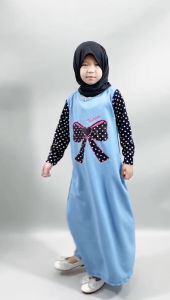 GAMIS PITA FASHION MIX POLKADOT DRESS MUSLIMAH MAXI ANAK PEREMPUAN GL FASHION