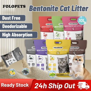 FOLOPETS 10L/5L/2.8L Bentonite Cat Litter Premium Deodorised Cat Litter Quick Clumping liminates Odor and Hypoallergenic