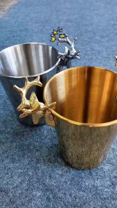 ถังน้ำแข็งสแตนเลส ถังแช่ไวน์ แบบหนา ดีไซน์สวย เก็บความเย็นได้นาน สำหรับใส่น้ำแข็ง แช่ไวน์ แชมเปญ เบียร์ ฯลฯ พร้อมส่งTH