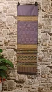 227.ผ้าฝ้าย ผ้าทอทั้งผืน ลายซิ่นตีนจกเชียงแสน สีม่วง