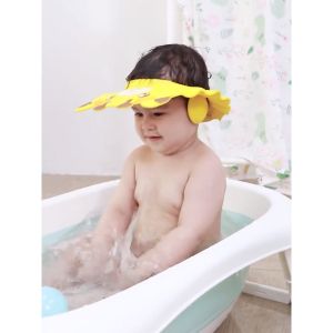 Lumbley Mũ gội đầu cho bé có chắn nước bảo vệ tai mắt có thể điều chỉnh vòng đầu cho bé từ 0-6 tuổi