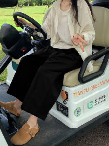 Black Balloon Pants Women Summer Thin Loose Slimming Casual High Waist Wide Leg Nine Points Casual Loose Fit Summer Trousers