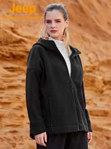 Jeep | Jeep Outdoor Fleece Jacket Womens Lamb Velvet Warm Windproof Hooded Open Cardigan Breathable Casual Outerwear