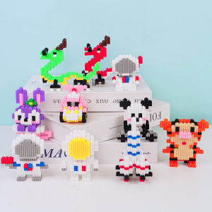 ZEEMIN Cross-border hot-selling compatible Lego cartoon doll small flat box small particle building block childrens educational assembly toy wholesale