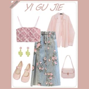 YNY | Pink Slim Fit Sleeveless Blouse Long Shirt Spring 2026 Style Casual