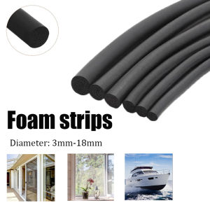 1/3Meter Black Rubber Foam Sealing Strip Round Sponge Cord Bar For Cabinet Door Seal 3-18mm DiameterNitrile Rubber Round Strip