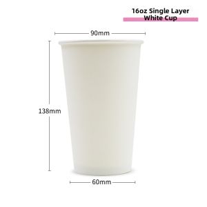 Double PE Coated White Disposable Thickening Drink Paper Cup Heat Resistant