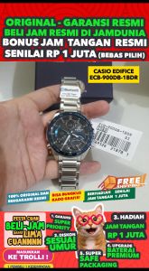 CASIO ORIGINAL - CASIO ECB-900DB-1BDR - EDIFICE NEW MEN Stainless Silver Blue - Jam dunia JD18 # Jam Tangan Pria Cowok Anti Air EDIFACE CASIO Digital Analog + CASIO ECB 900DB 1B ECB-900DB 900 DB ECB900 ECB-900 ECB900DB ECB-900DB-1B $ WR1 STS BS7