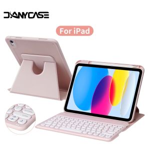 DANYCASE | Bluetooth Keyboard Smart 360° Rotation Case for iPad A16 Case 11th 10th Gen Magnetic Detachable Keyboard with Pencil Holder Case