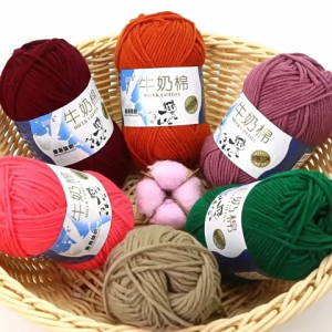 GOCRAFT Milk Cotton Yarn 50g (5 Ply) | Soft Knitting & Crochet Yarn 92 Colors for DIY Craft & Handmade Projects