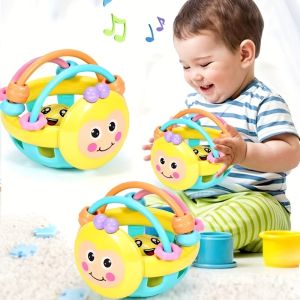 Others | 1 Pc 10cm Baby Toy Catch Ball Bendy Baby Walker Rattles Develop Intelligence Ball 0-12 Months Plastic Bell Rattle Doll
