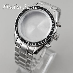 39.7mm Red Bezel VK63 Speedmaster Case Suitable for Omga VK64 VK63 Quartz Movement Fits 20mm Steel Band Case for 32.5mm Dial