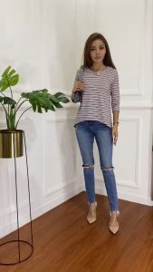 Kaos spandek tangan 3/4 baju atasan hijab bahan rayon spandex premium