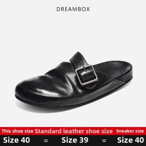 dreambox | Breathable Soft Sole Washed Horse Leather Loafer Sandals