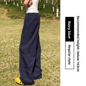 MiiOW | Gray Ice Silk Straight Leg Pants High Waist A-Line Thin Womens Summer Quick Dry Casual Style Workwear Trousers MiiOW Brand