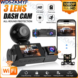 NEW 2/3 Lens WIFI Car DVR For Car Camera 1080P Video Recorder Motion Detection Front Interior Rear View Cam W/ IR Night Vision