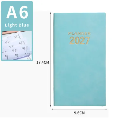 2027 A6 Tiếng Anh chương trình nghị sự kế Hoạch Hàng Ngày papelaria bỏ túi notepad 365 ngày Nhật ký lịch văn phòng caderno lịch trình Sổ tay