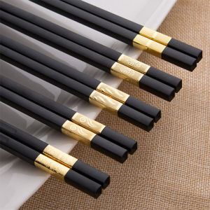 Đũa Hợp Kim Màu Đen Cao Cấp Sử Dụng Tại Nhà Chống Trơn Trượt Chống Nấm Mốc Chịu Nhiệt Và Kháng Khuẩn Cho Khách Sạn Và Nhà Hàng