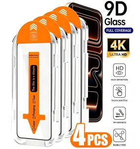 TAOYUNXI | 4Pcs Easy To Install Screen Protector For iPhone 18 Pro 17 14 16e 15 Plus 12 13 Mini 11 Pro Max Air 6s 7 8 X XS Max XR SE Glass