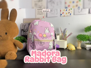 Madora Tas Ransel Anak Perempuan PG PAUD TK Motif Kelinci Lucu Mini Backpack Kids Menggemaskan