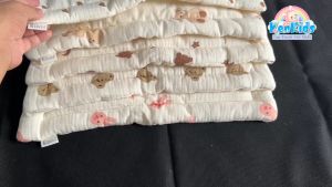 Gối nằm mỏng lót đầu chất xô cao cấp 2 mặt trần bông Muslin mềm mát cho bé sơ sinh Kiluta (25x40)cm