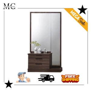 🔥【LOCAL SELLER】🔥Jane Coffee Dressing Table With Full View Sliding Mirror