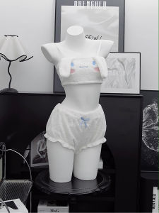 Cute Plushy Soft Girl Yao Cha Milk Rabbit Bubble Outfit Short Shorts Set Sweet Lovely Home Clothes Bra Set for Women