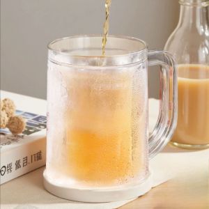 YESPERY Double-layer Ice Cups Summer Ice Interlayer Beverage Coffee Cup Refrigerator Freezer Beer-Mug for Party Bar