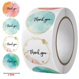 Sticker label terima kasih thank you roll isi 500pcs