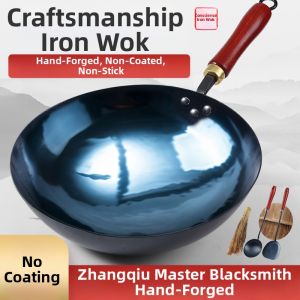 Hand Forged Zhangqiu Polished Iron Wok