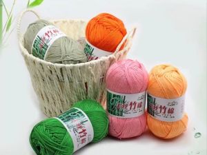 【Barley】50gpc Bamboo Yarn Soft Cold Summer Natural Bamboo Baby Knitting Yarn For Crochet And Hand Knitting Sweater Hat