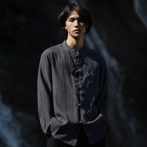 Dolou Spring New Chinese Style Chinese Style Chinese Knot Button Top Outwear Original Zhongshan Suit Jacket Loose Tang Suit Mens Chinese Fad