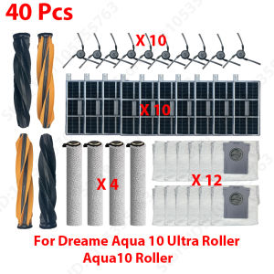 Bộ Phụ Kiện Cần Thiết Cho Máy Hút Bụi Dreame Aqua 10 Ultra: Bàn Chải Chính Bàn Chải Bên Bộ Lọc Khăn Lau Túi Đựng Bụi - Phụ Kiện Thiết Yếu Cho Aqua10 Ultra