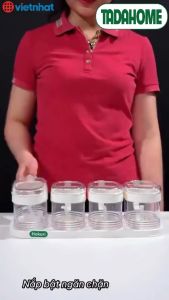 Hủ Đựng Gia Vị Lọ Đựng Gia Vị Trong Suốt VIỆT NHẬT 2935/36/37 Có Nắp Bật Kèm Muỗng - TADAHOME