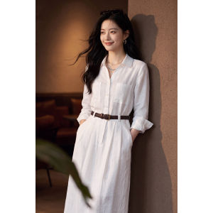 Misoshine | Tencel Linen Slimming Shirt Dress