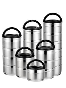 Insulated Lunch Box for 1 Person Portable Partitioned 304 Stainless Steel Food Box for Office Workers Multi-Layer Large-Capacity Lunch Box for Students