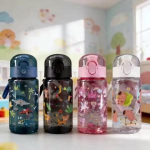Kids Water Bottle Cute Capybara Cartoon Plastic Cup Straw & Hand with Large Water Cute Capybara Rainbow Outdoor Portable Bottle