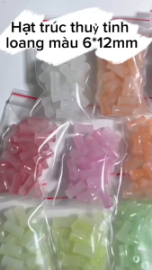 Hạt trúc thủy tinh loang màu 6*12mm Nguyên liệu làm trang sức cổ trang Nguyên liệu diy