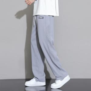 Quần Dài Thể Thao Ice Silk Mỏng Thoáng Khí Mùa Hè Cho Nam Quần Dài Ống Đứng Rộng Rãi Thoải Mái Thoáng Khí Quần Dài Thường Ngày