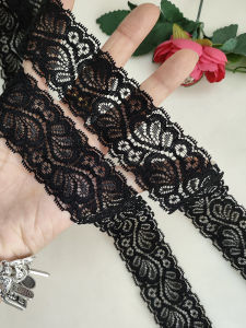 Vải Ren Co Giãn 3cm Phụ Kiện Thủ Công DIY Vải Rèm Cửa Sổ Vải Ghế Sofa Vải Ren Viền Đen Trắng