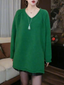 QINGNAER | Elegant V-Neck Long-Sleeve Slim Fit Versatile Blouse