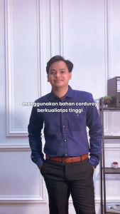 DGMFashion Kemeja Polos Panjang Corduroy Navy 1094