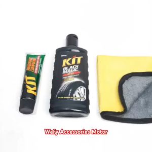 Paket Isi 3 - Kit Rubbing Compound 60 Gram + Kit Black Magic Tire Gel 270 ml + Kain Lap Microfiber