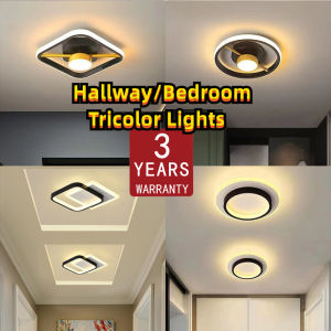 YHLAMP【Stock】Tricolor Modern Corridor Light Center Light Led Ceiling Light Bedroom Light Ceiling Light Fixture Aisle Light Home indoor LED Mounted Light for Hallway Living Room Bedroom Study Room Kitchen Dinning Room as a Home Ceiling Lighting