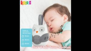 IsALifestyle Newborn Sleep Aid Owl White Noise Player Machine Baby Room Stroller Portable Sleep Sound Soothing Music