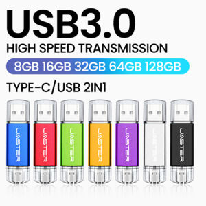 Jaster | TYPE-C USB 3.0 Flash Drives 128GB 32GB 2IN1 Memory Stick 64GB 32GB 16GB Wedding Gift Pen Drive 8GB 4GB USB Stick Pendrive U Disk